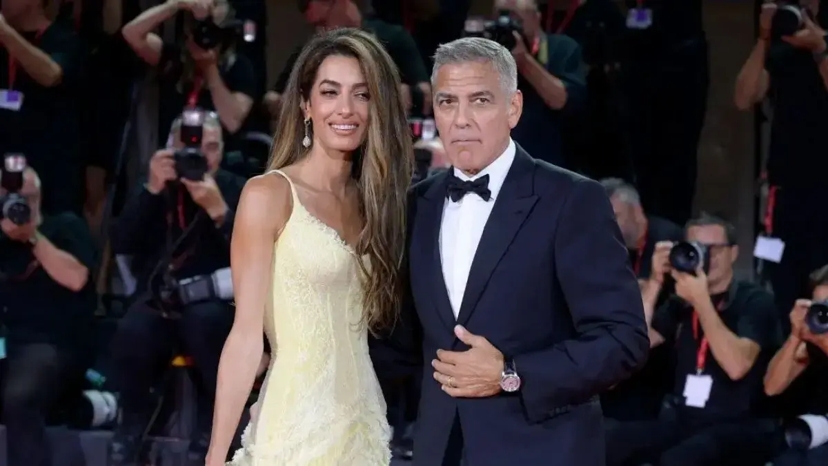 Image of George and Amal Clooney welcomed twins in June 2017.