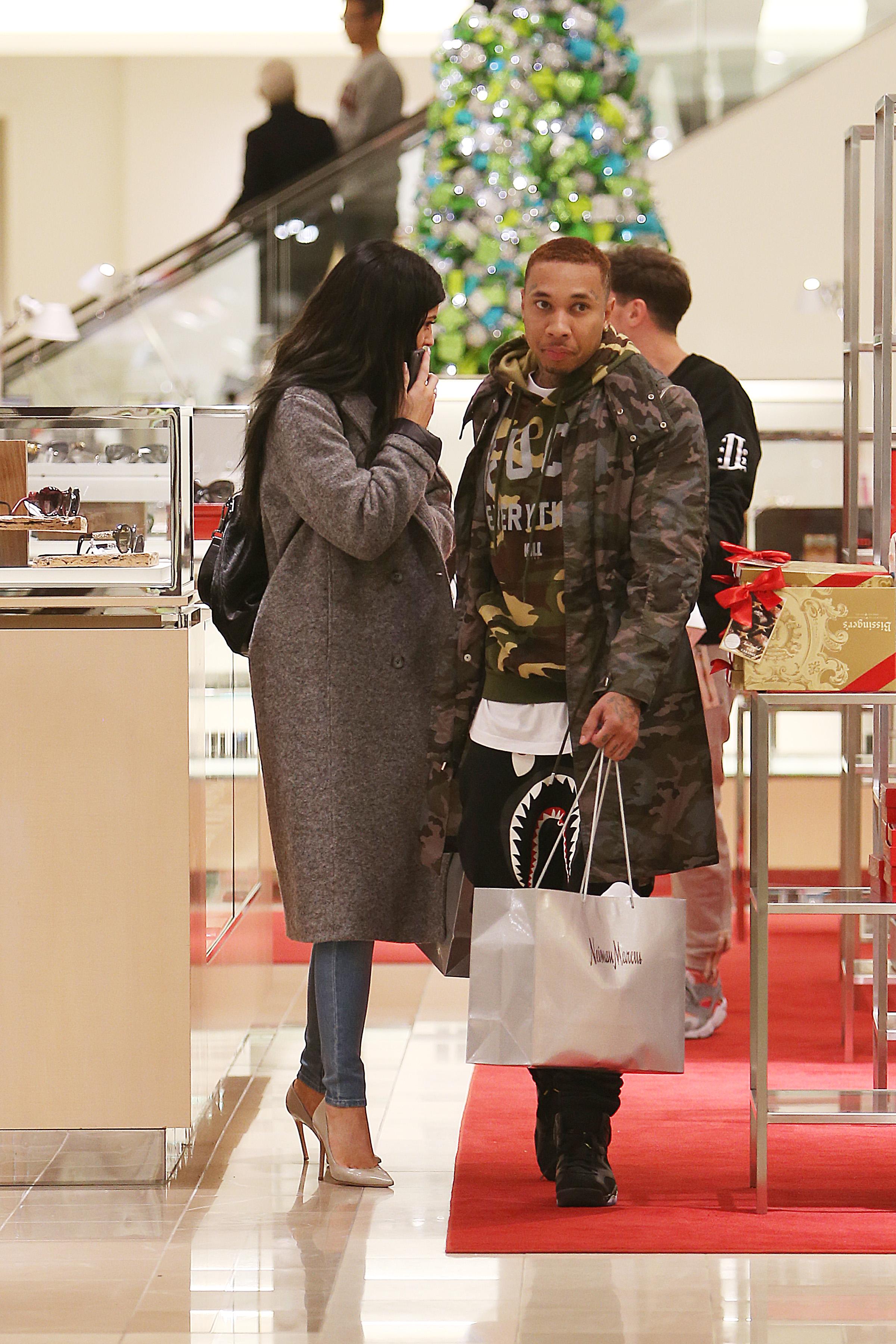 Kylie Jenner and Tyga at the Topanga Mall in Woodland Hills