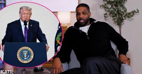 composite photo of Donald Trump and Tristan Thompson