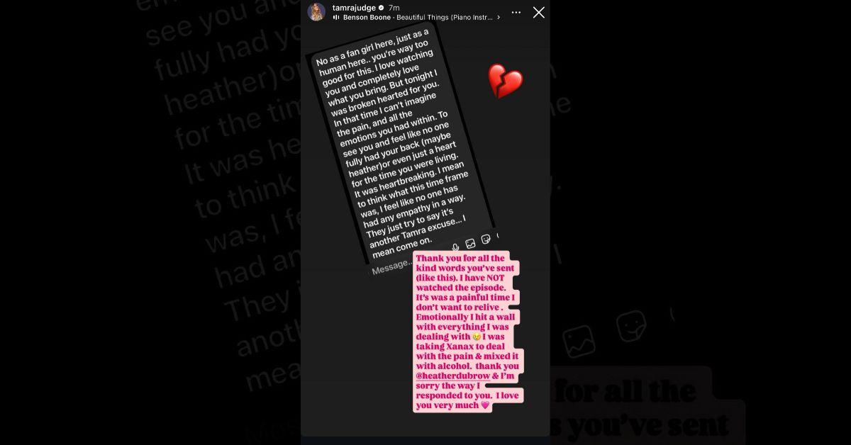 Photo of Tamra Judge's Instagram Story post