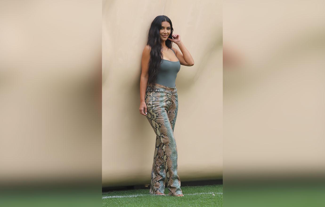 kim kardashian promotes skims at pop up in the grove