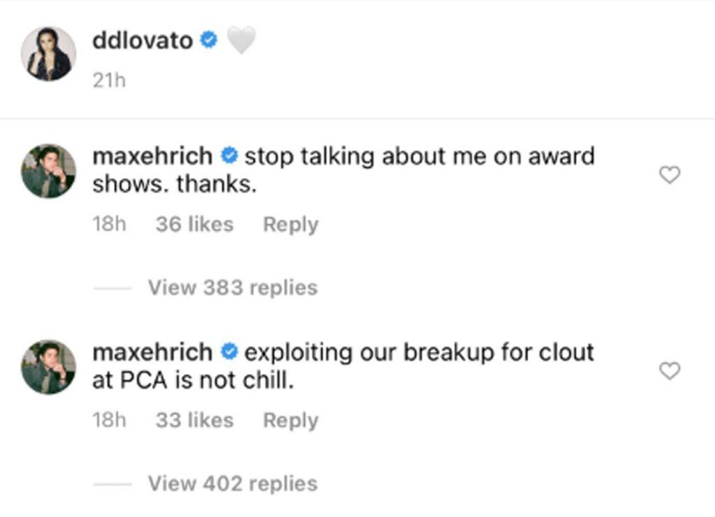 Max Ehrich Slams Ex Demi Lovato On Instagram For 'Exploiting' Their Split