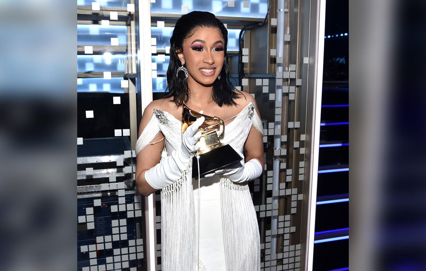 Cardi B backstage during the 61st Annual GRAMMY Awards