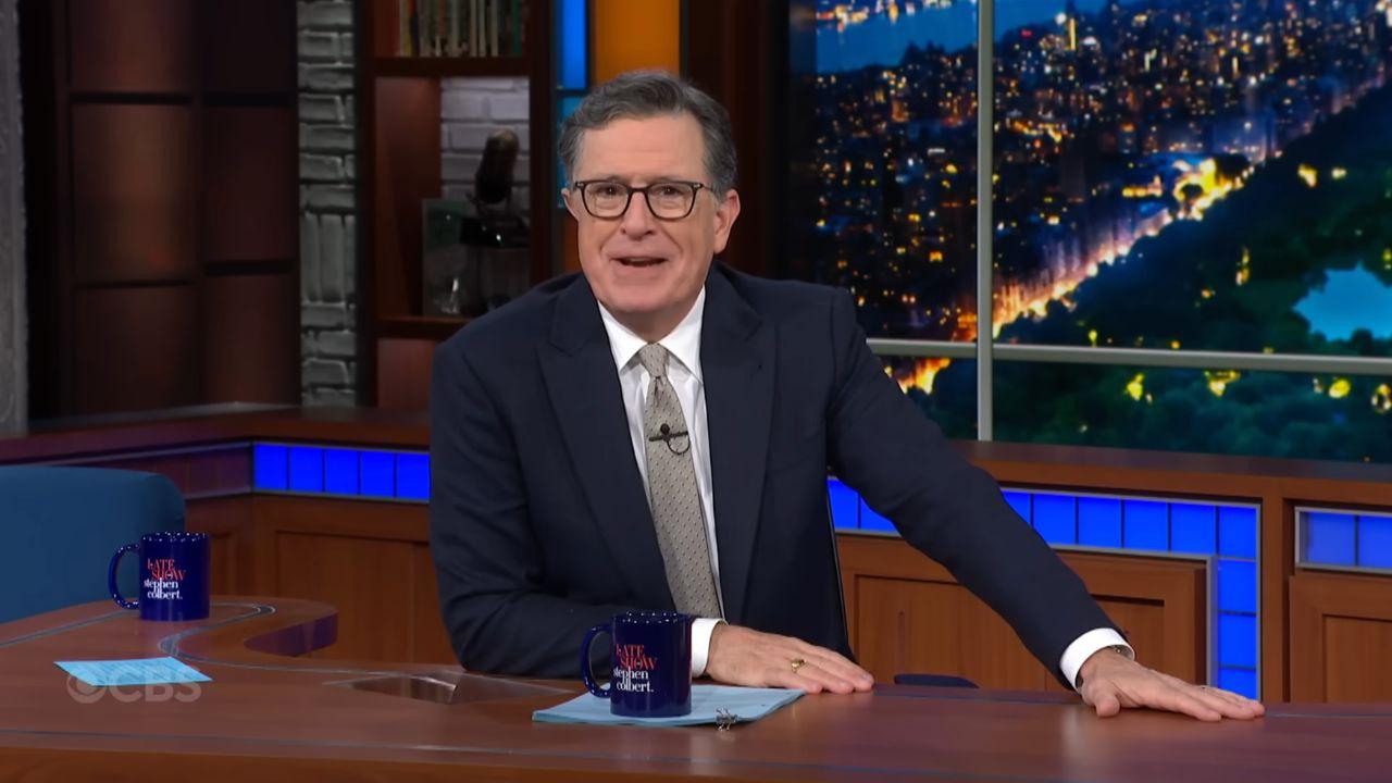 Image of Stephen Colbert  praised Jimmy Kimmel as voting neared its deadline.