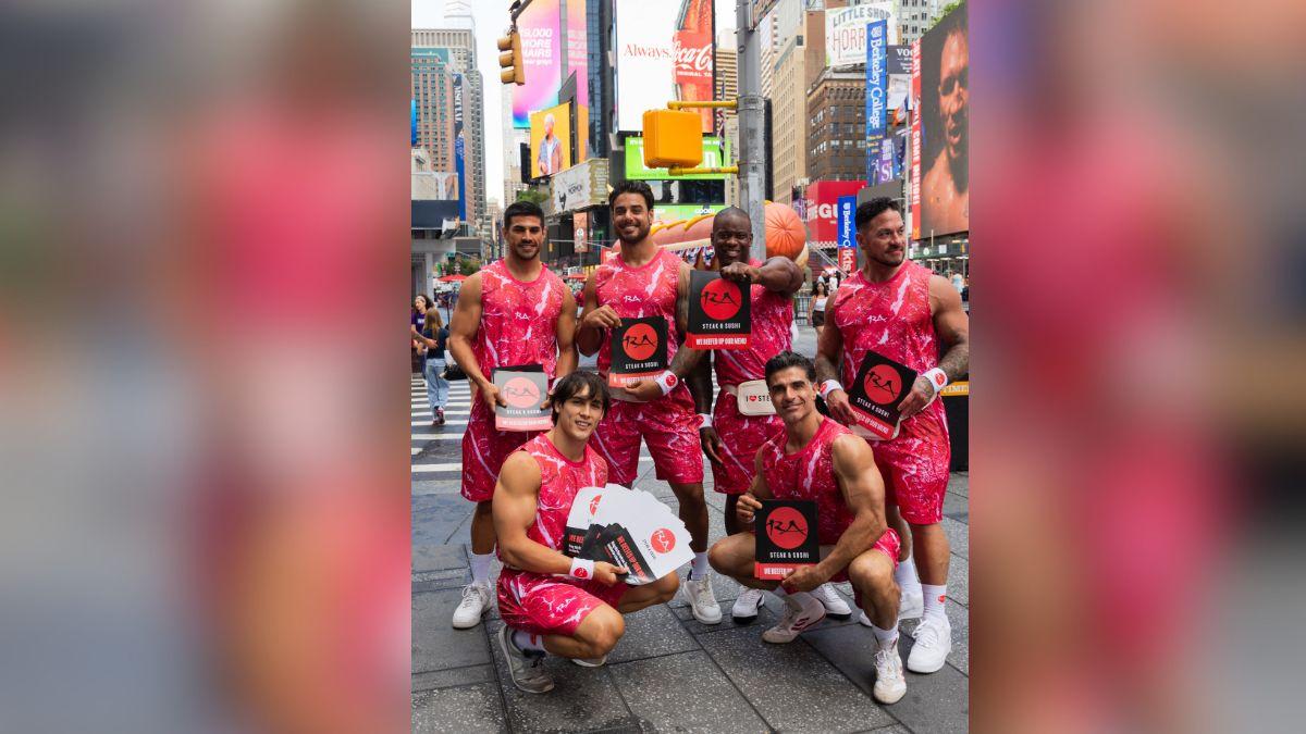 fanatics took over times square for ra steak sushis big reveal