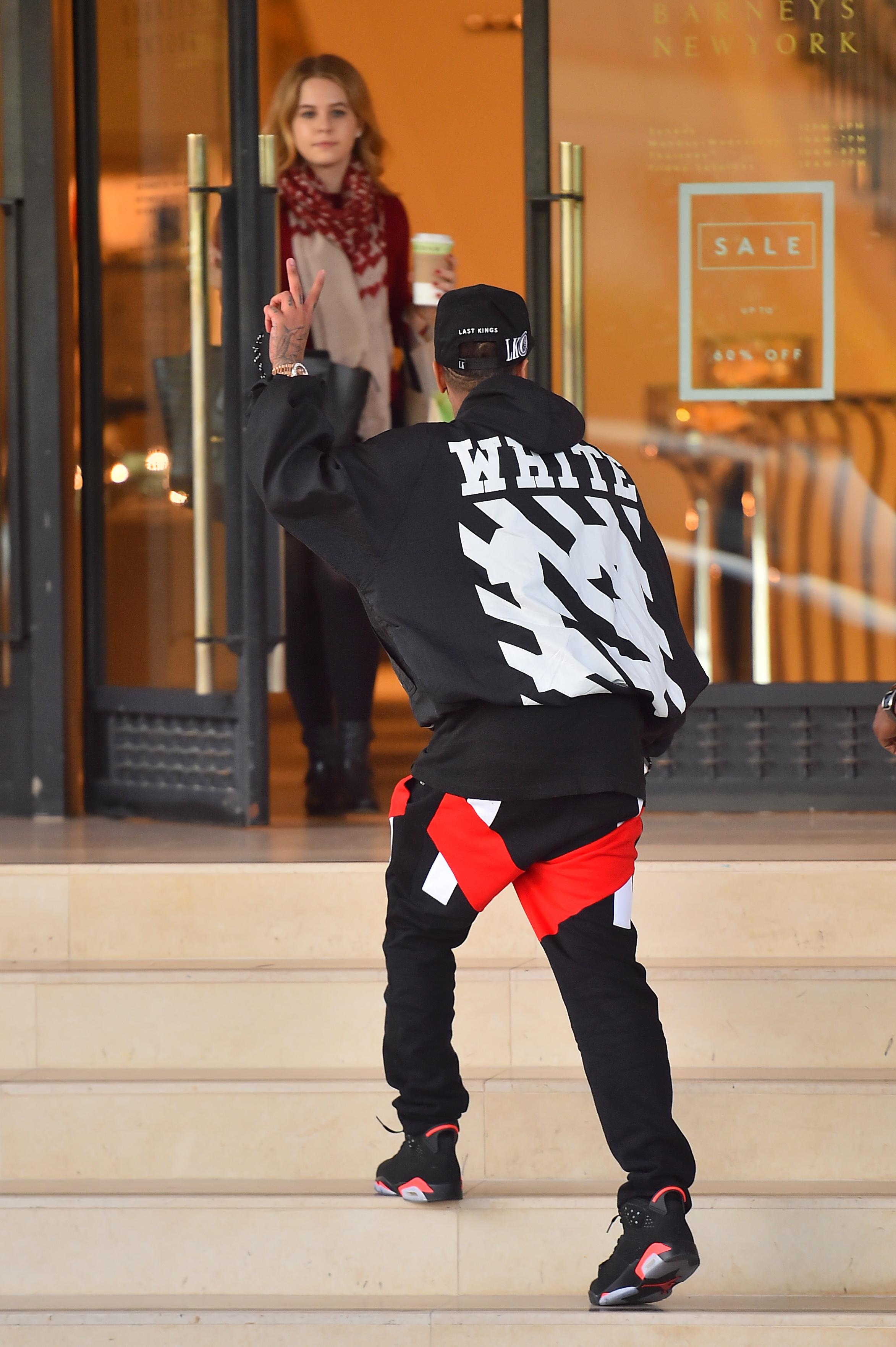 Tyga heads to Barneys for some last minute holiday shopping