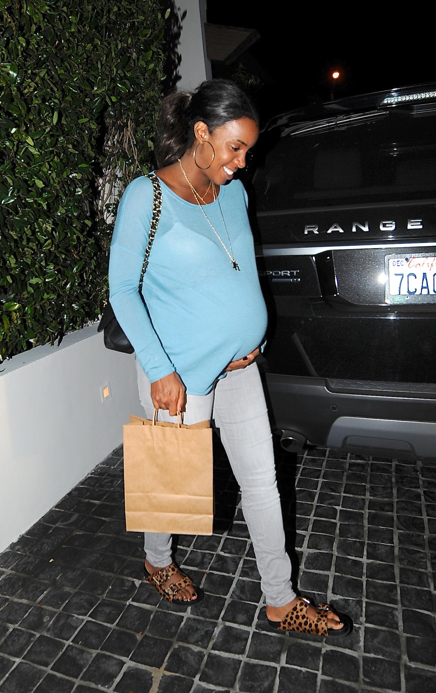 Kelly Rowland and Ciara leave from Cecconnis restaurant