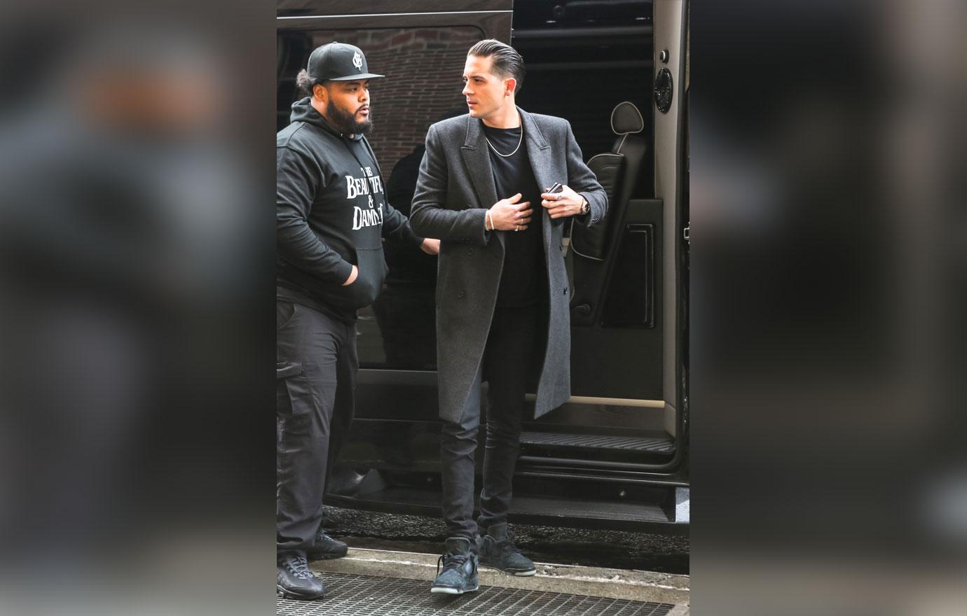 Rapper G Eazy arriving at Z100 Radio in NYC