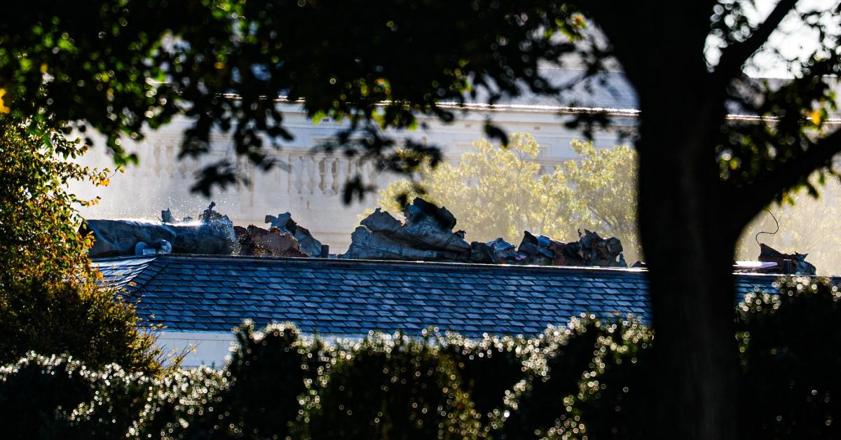 Image of demolition began at the White House for Donald Trump's $250 ballroom renovations.