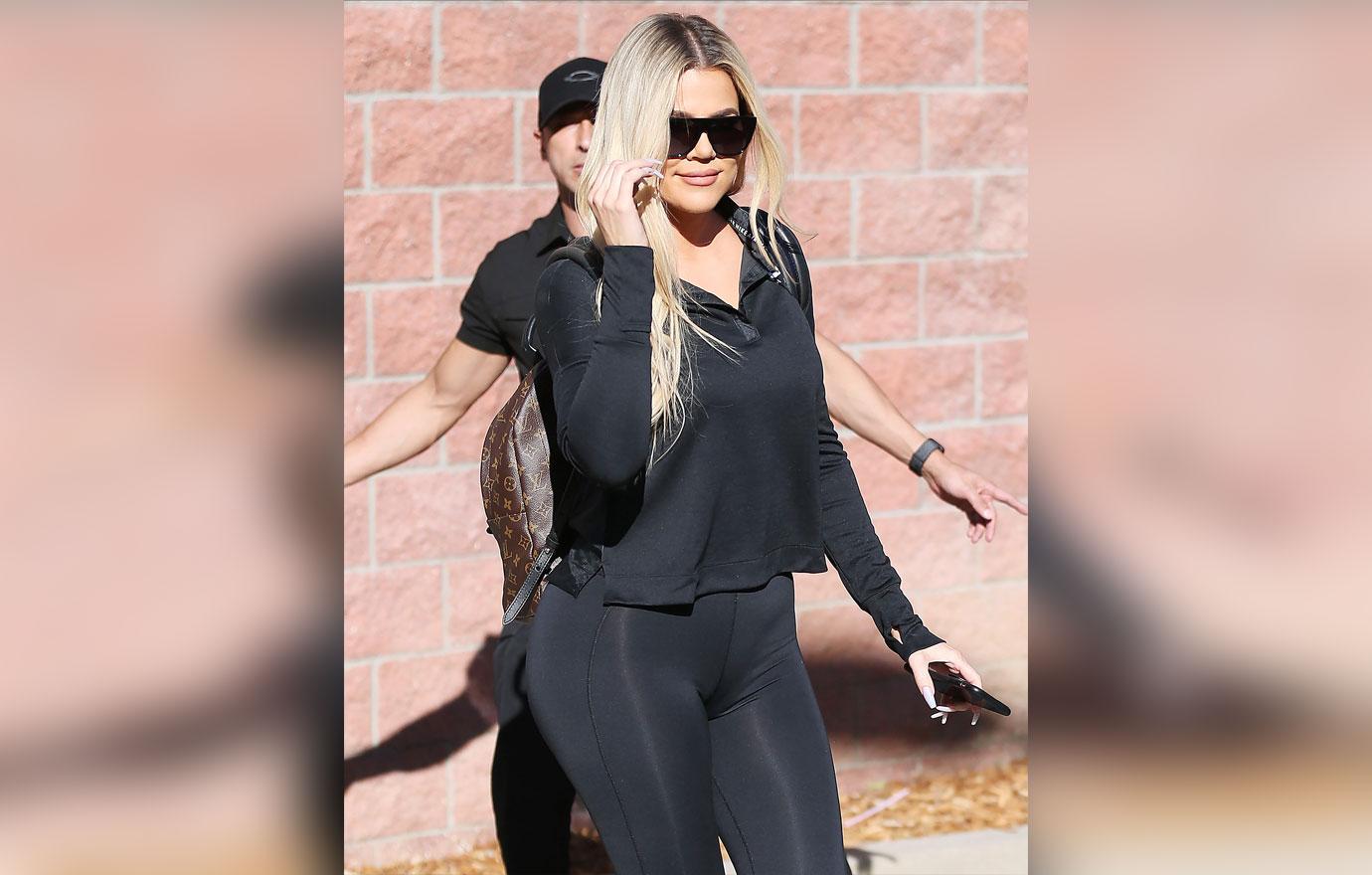 Khloe Kardashian In Black Workout Outfit