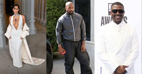 Composite photo of Kim Kardashian, Kanye West and Ray J