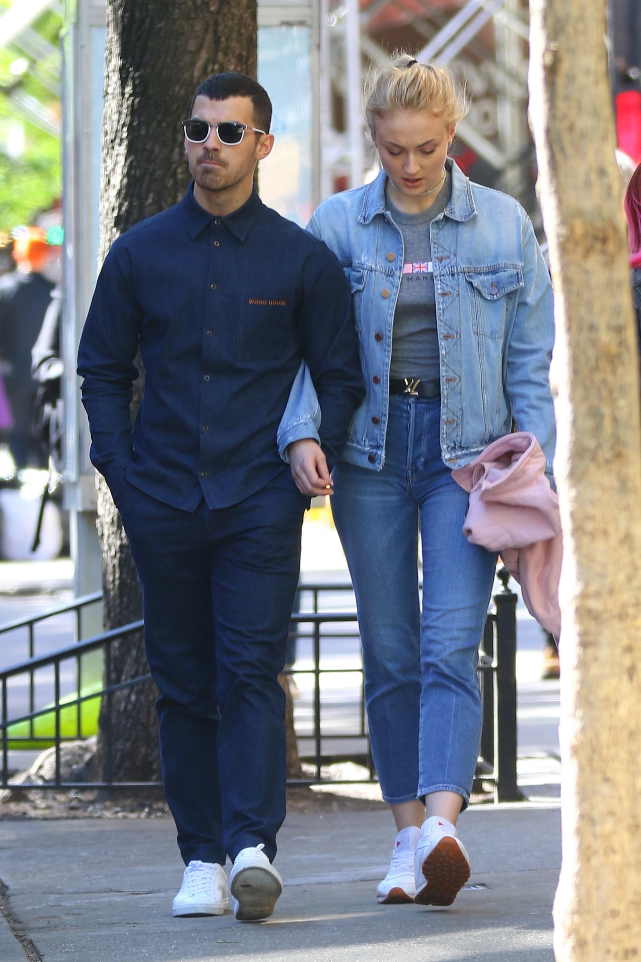 Joe Jonas and Sophie Turner double up their denim for a outing in the East Village