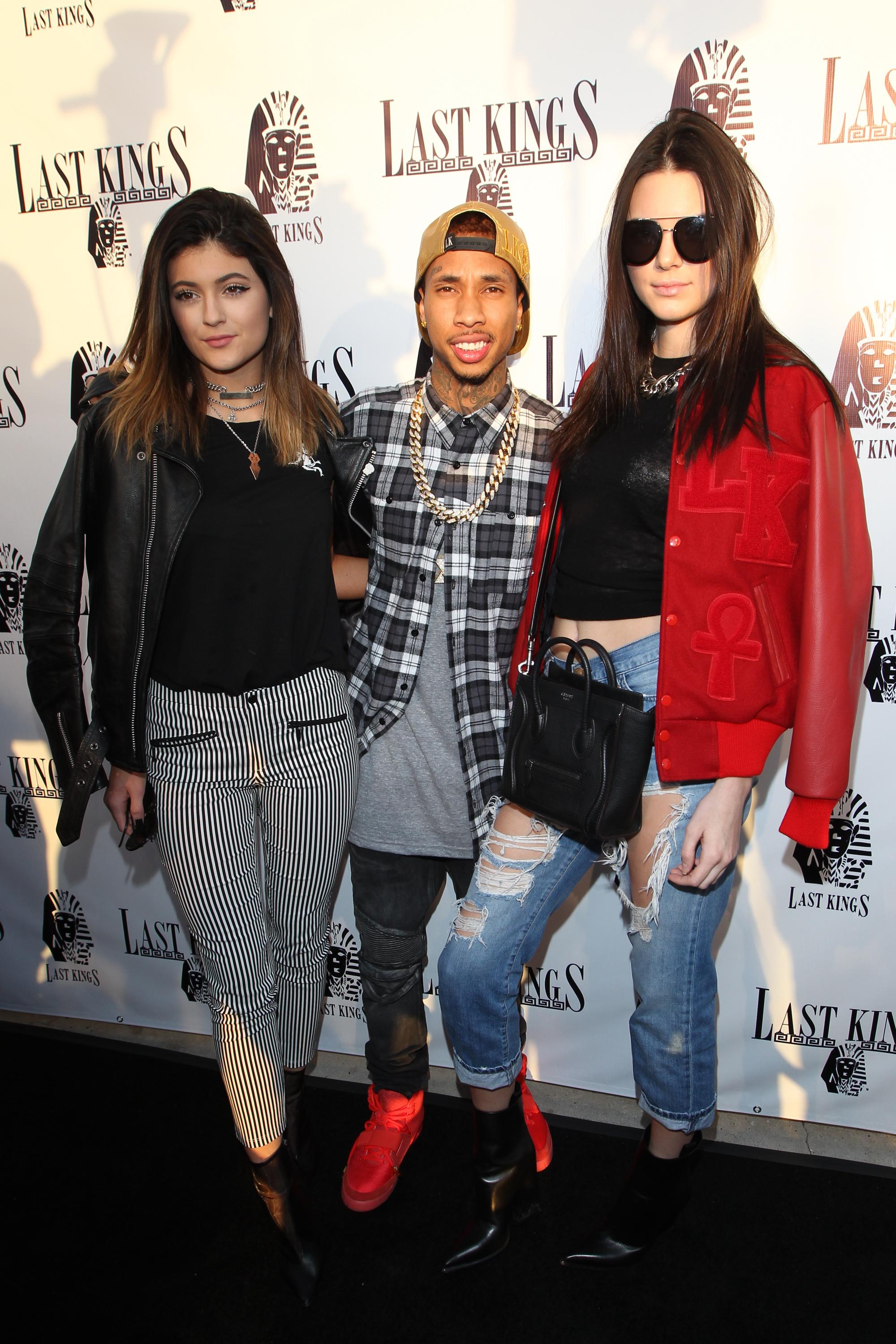 Tyga, Kylie Jenner and Kendall Jenner at the exclusive press preview of Tyga&#039;s Last Kings Flagship Store