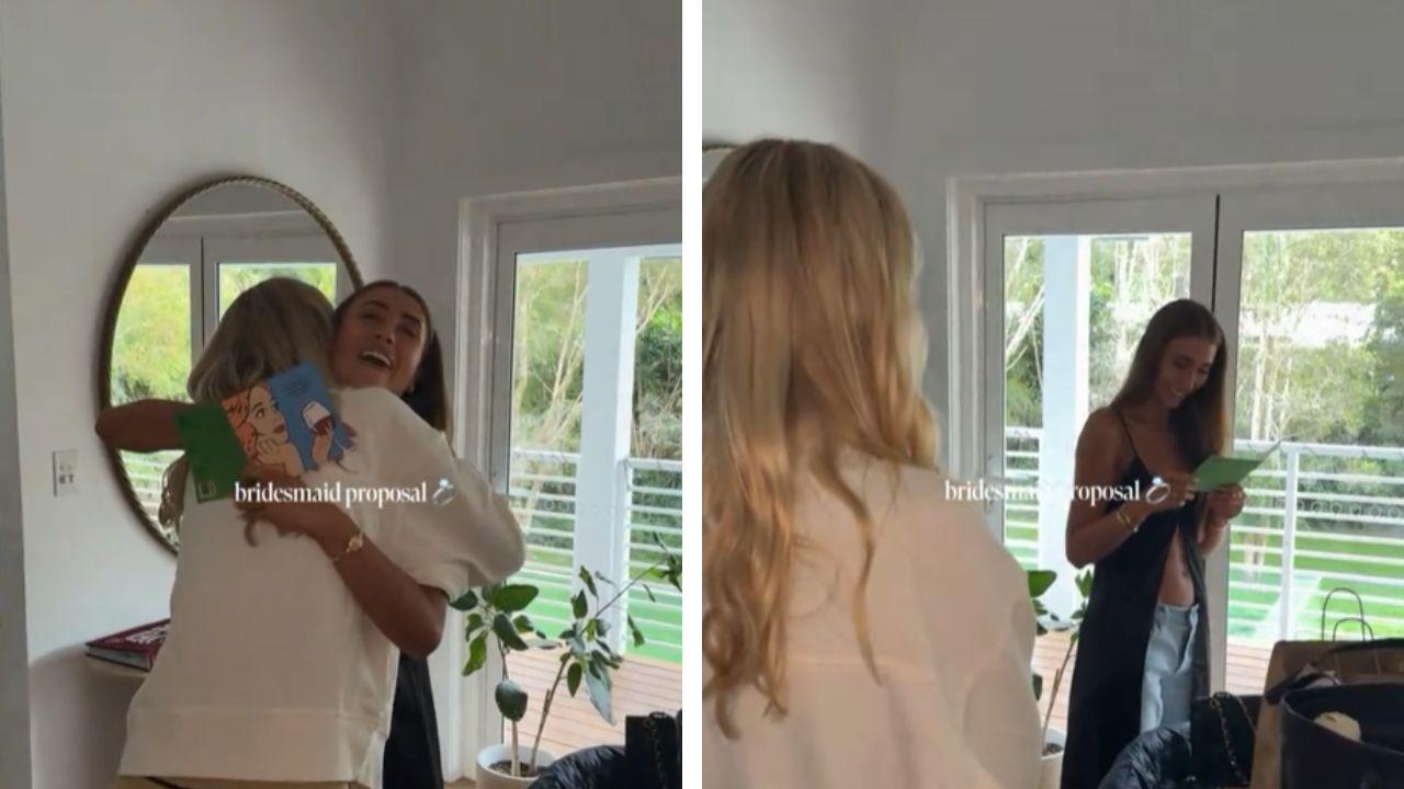 image of Annie Knight presented Lily Phillips with a heartfelt card, prompting an emotional reaction as Phillips hugged her friend and admitted she was close to tears.