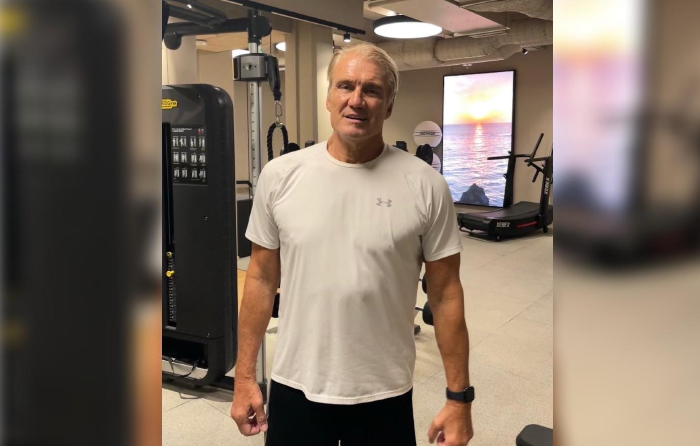 Cancer-Stricken Dolph Lundgren Shows Off Physique At Gym