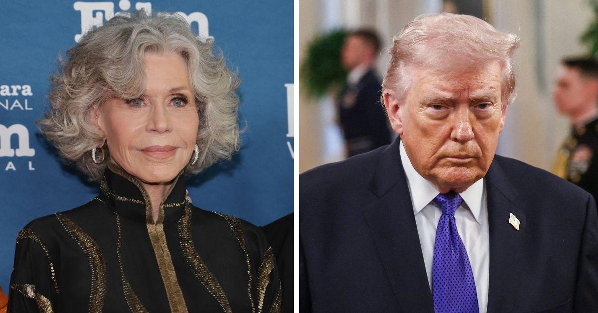 split photo Jane Fonda & Donald Trump