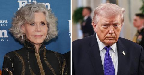 split photo Jane Fonda & Donald Trump