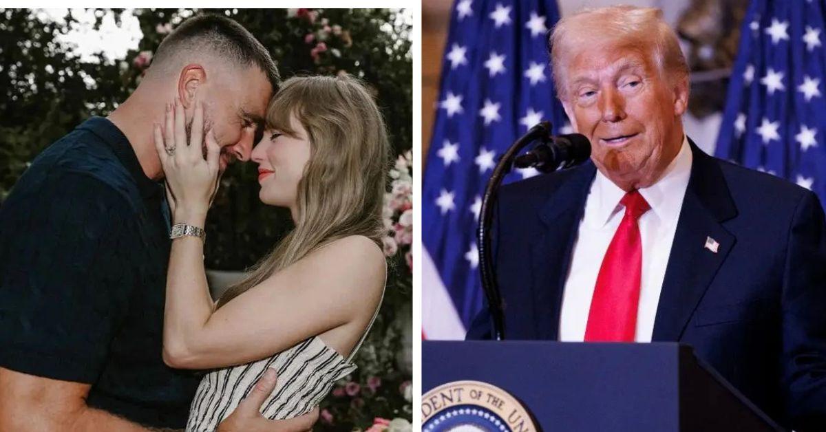 image of Donald Trump called Taylor Swift 'a terrific person' after news of her engagement to Travis Kelce was announced. 