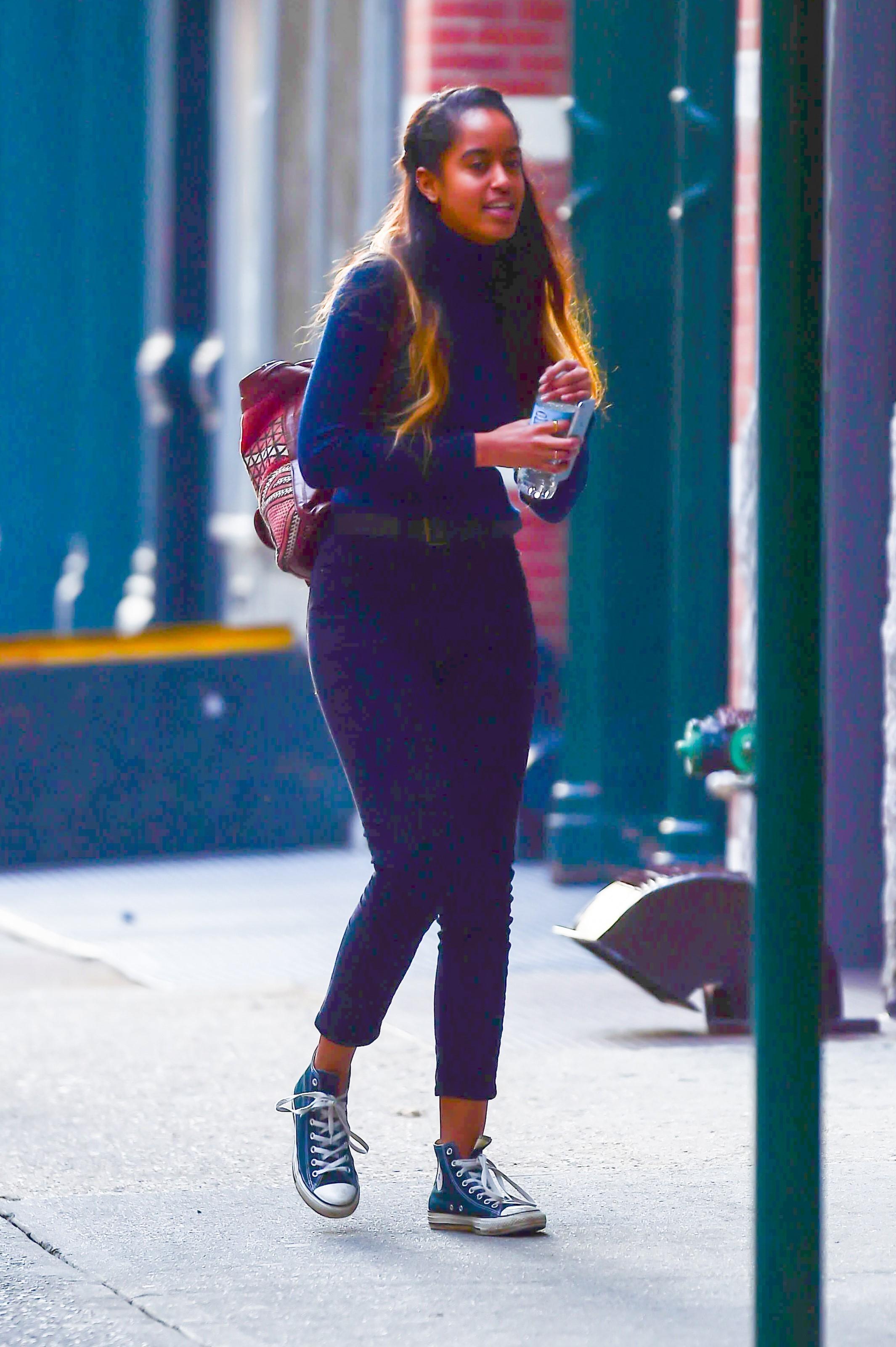 Malia Obama socializes after work in Tribeca