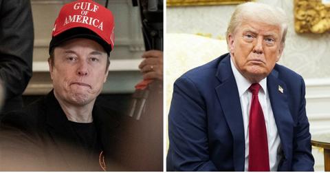 Photos of Elon Musk and Donald Trump