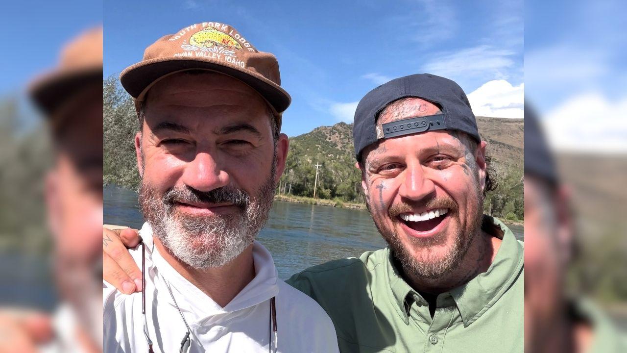 Image of Jimmy Kimmel included a fishing photo with Jelly Roll in his summer photo dump.