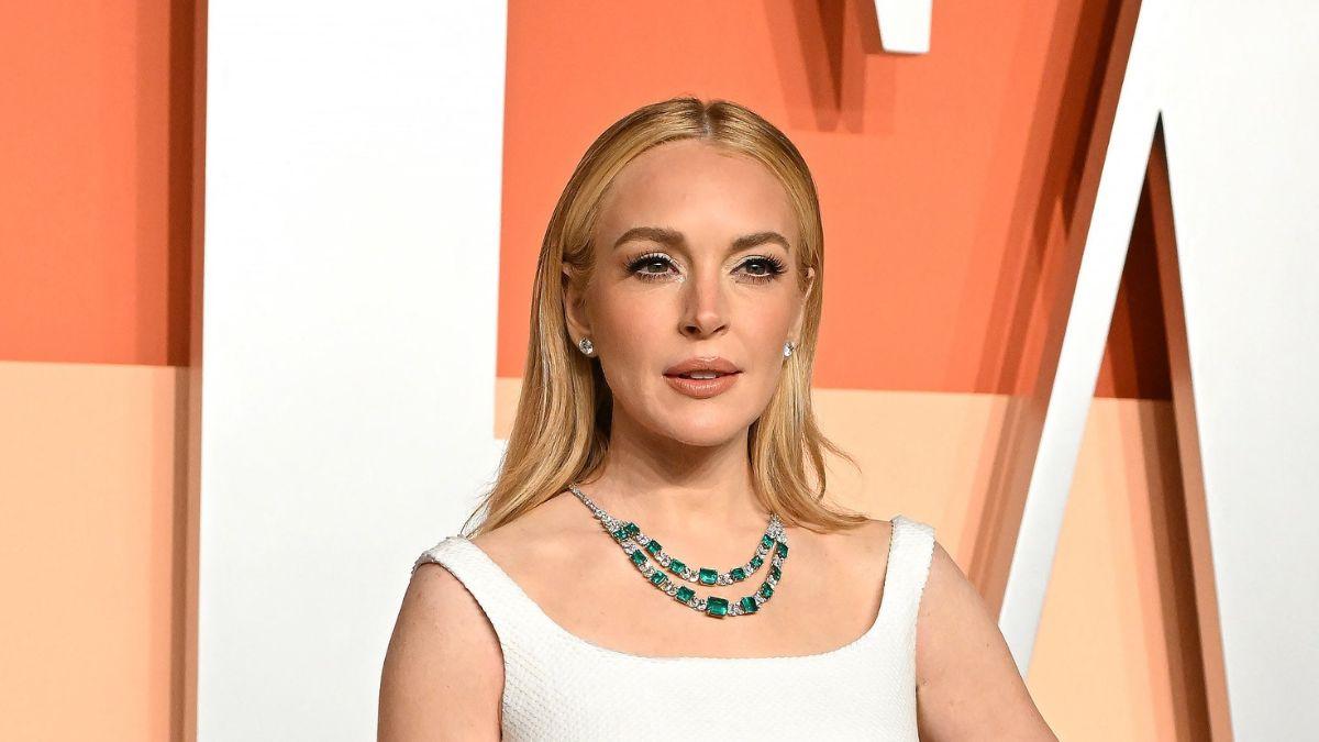 image of Paris Hilton said she is happy for Lindsay Lohan. 