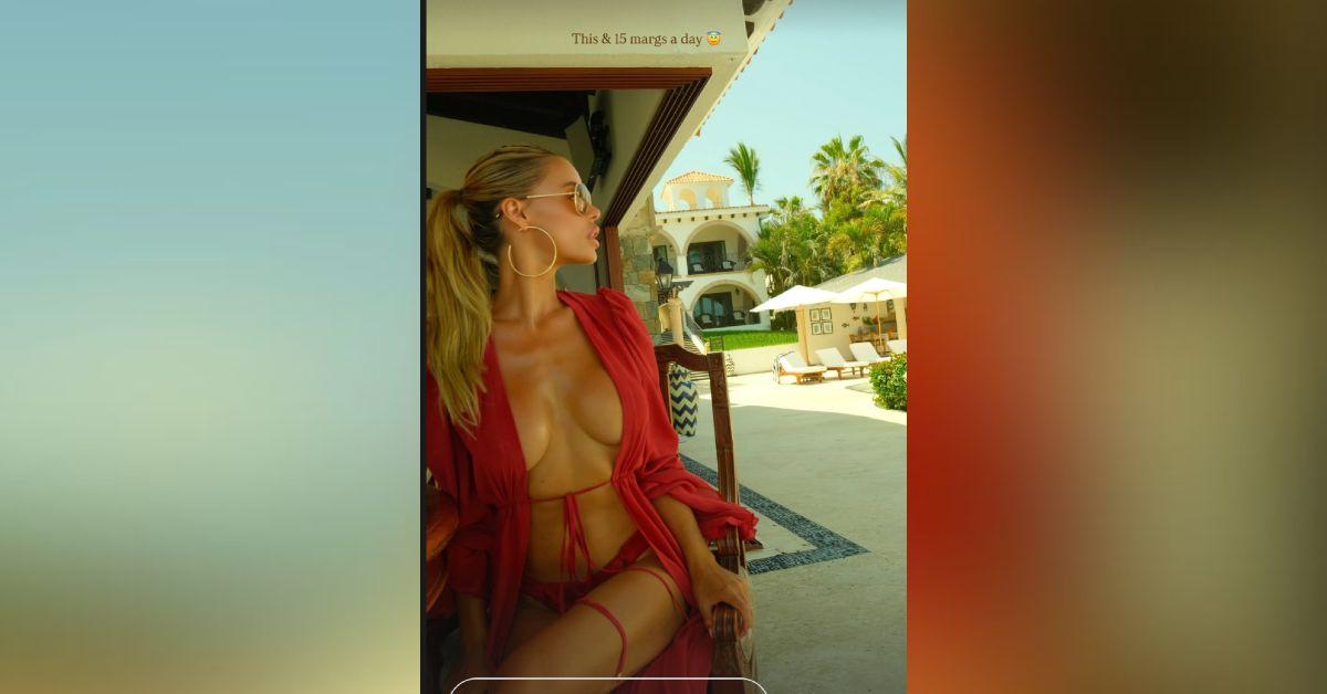 brooks nader flaunts cleavage revealing swimsuit college dropout photos
