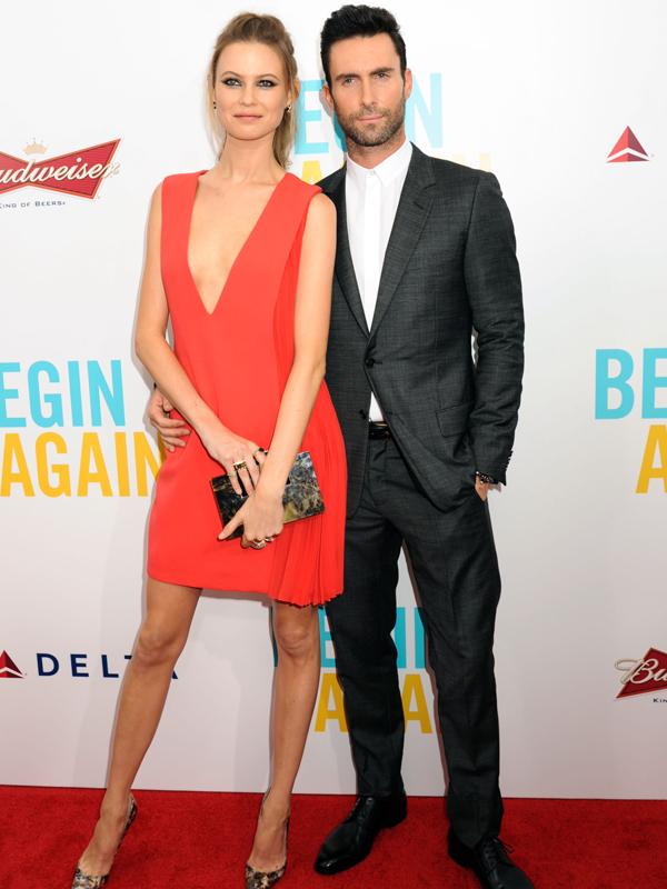 Behati Prinsloo and Adam Levine arrive at the New York Premiere Of The Weinstein Company&#8217;s &#8220;Begin Again&#8221;