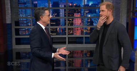 Photo of Stephen Colbert and Prince Harry