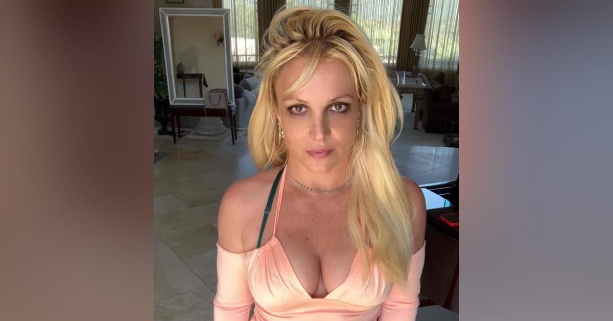 Britney Spears flashes her nipple covers as her bra slips down