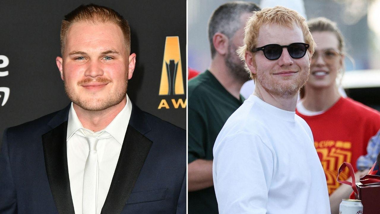 Split photo of Zach Bryan and Ed Sheeran