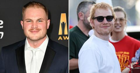 Split photo of Zach Bryan and Ed Sheeran