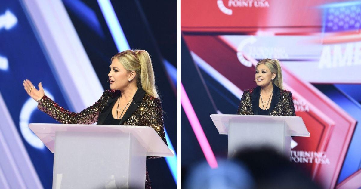 image of Erika Kirk spoke at Turning Point USA’s AmericaFest.