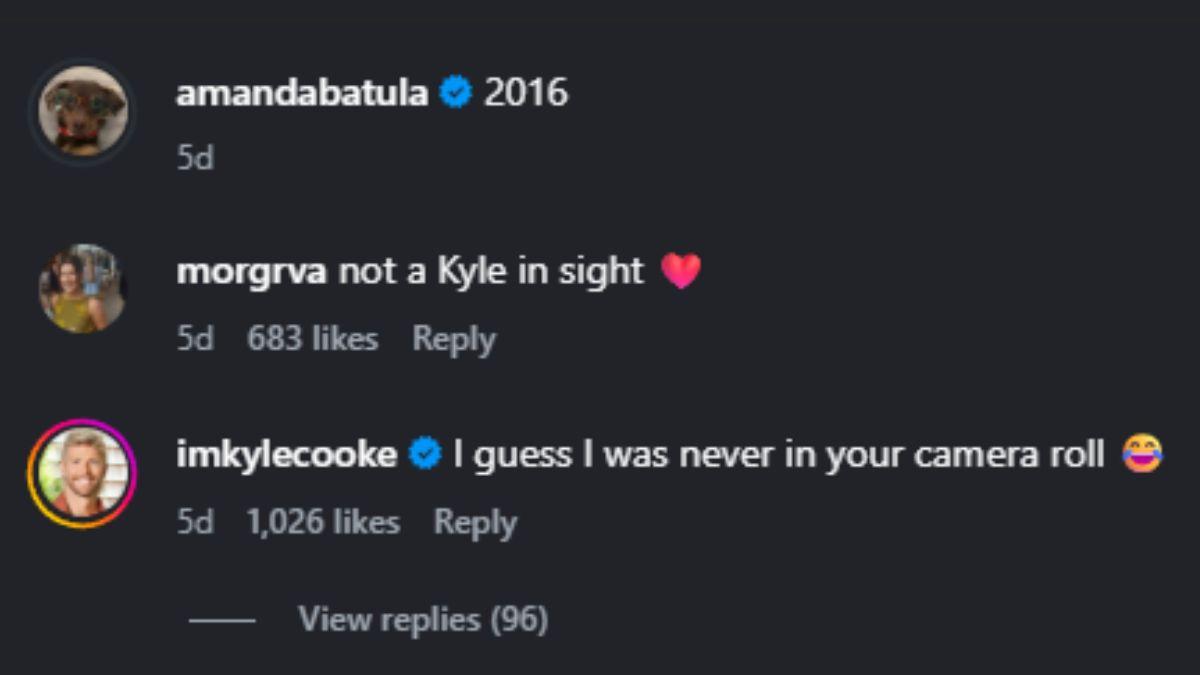 image of Kyle Cooke joked that he was missing from her photo memories.