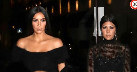 Kim Kardashian and her sister Kourtney arrive at the Ritz hotel