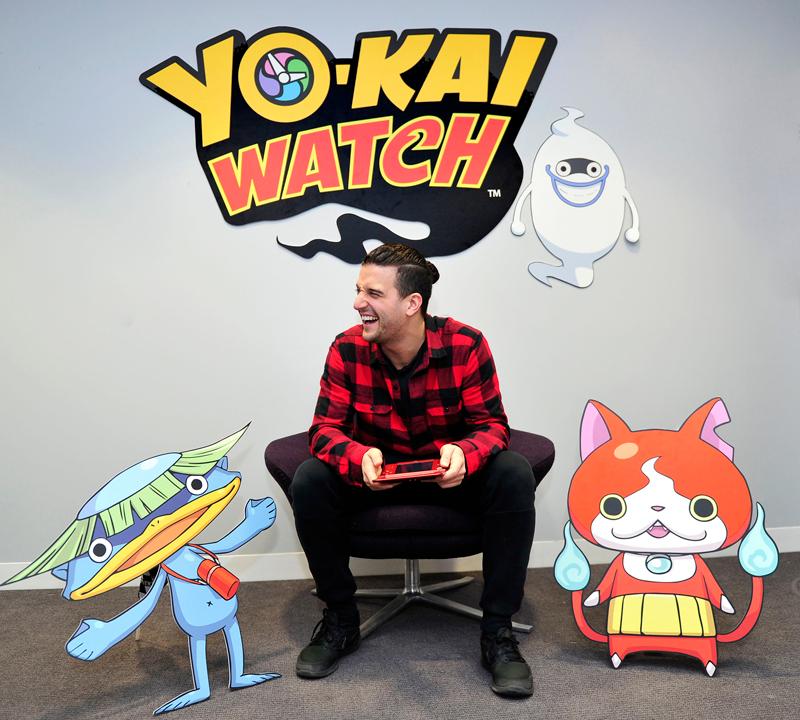 Mark Ballas Playing The Latest Nintendo 3DS game, YO KAI WATCH