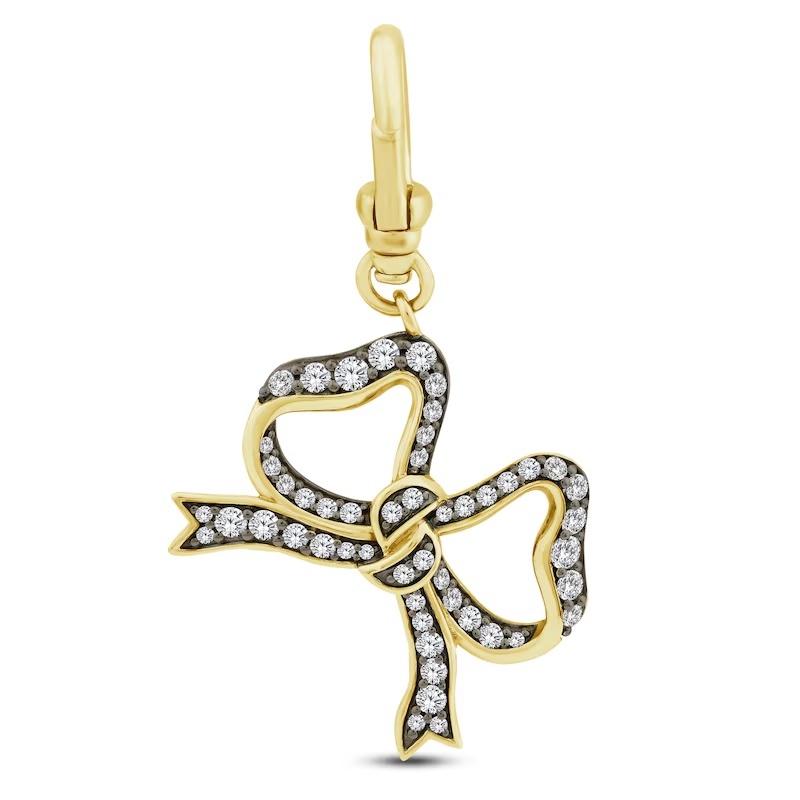 jared charmd by lulu frost diamond bow charm  ct tw k yellow gold