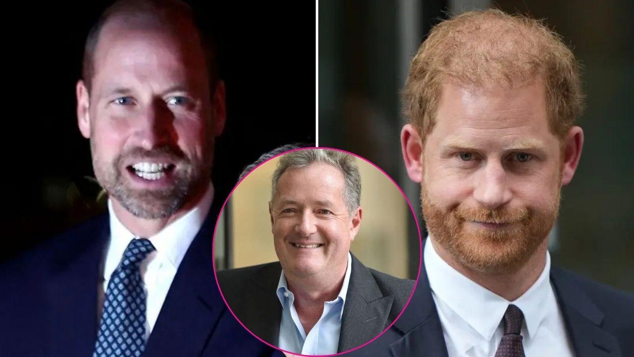 image of harry, William and Piers Morgan 