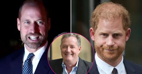 image of harry, William and Piers Morgan
