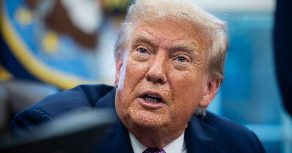 image of Donald Trump blamed 'the left' for Charlie Kirk’s assassination.