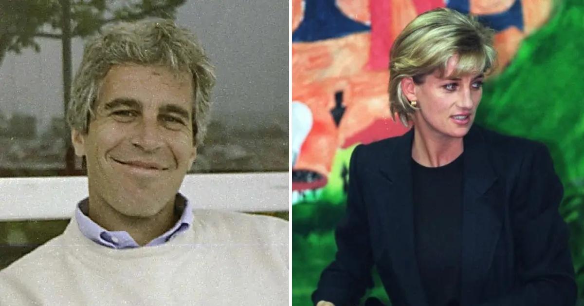 Split photo of Jeffrey Epstein and Princess Diana