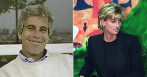 Split photo of Jeffrey Epstein and Princess Diana
