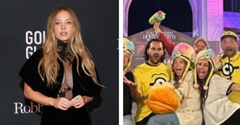 Composite photo of Sydney Sweeney, Jonathan Davino and their friends.