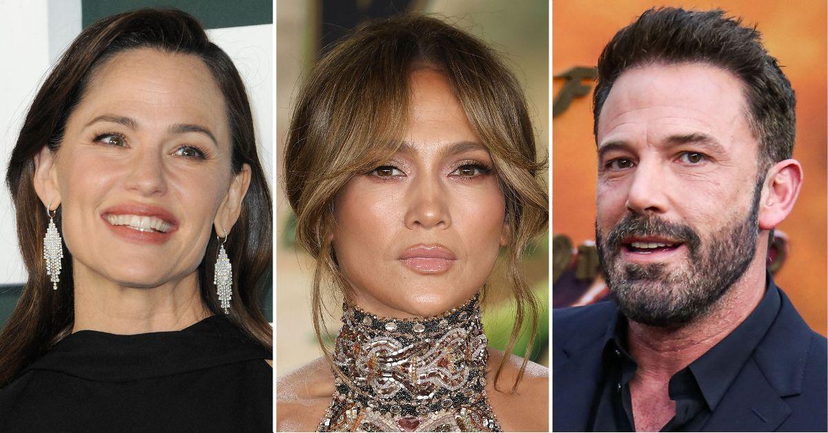 Composite photo of Jennifer Garner, Jennifer Lopez and Ben Affleck. 