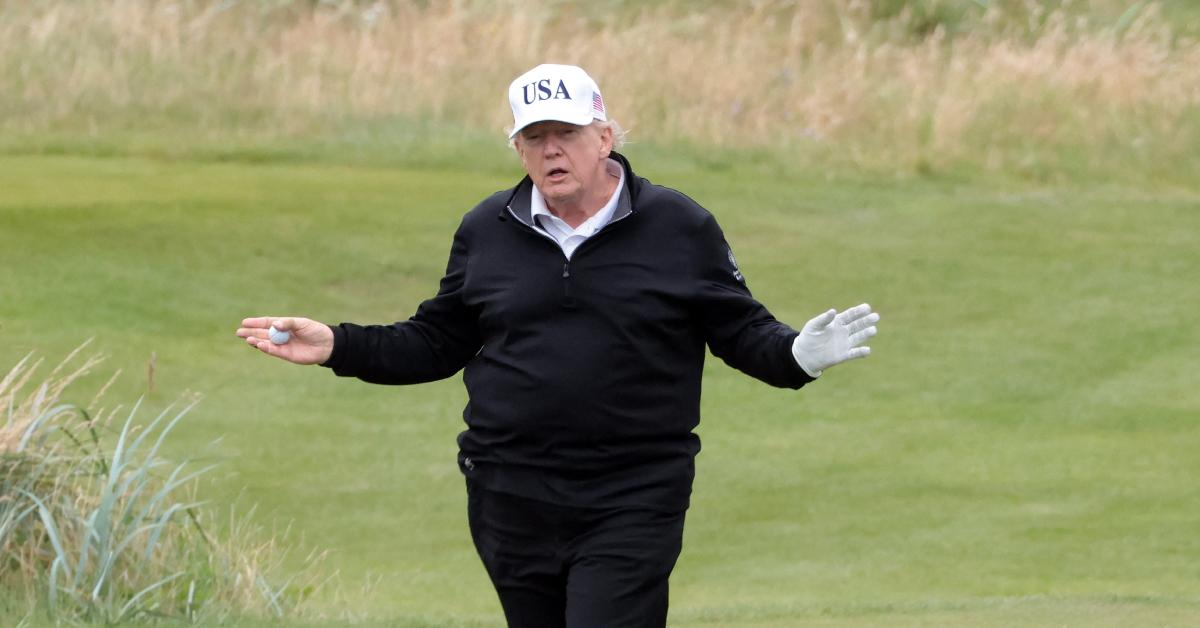 Image of Donald Trump visited his golf course in Virginia on Saturday, August 16.