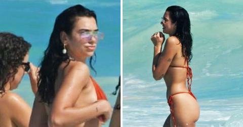 Dua Lipa looks stunning as she hits the beach in a bikini