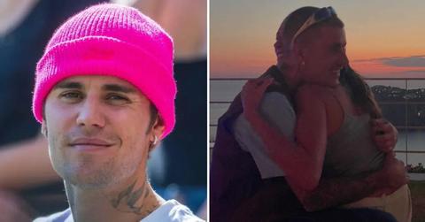 Photo of Justin Bieber and a picture of him with Hailey Bieber