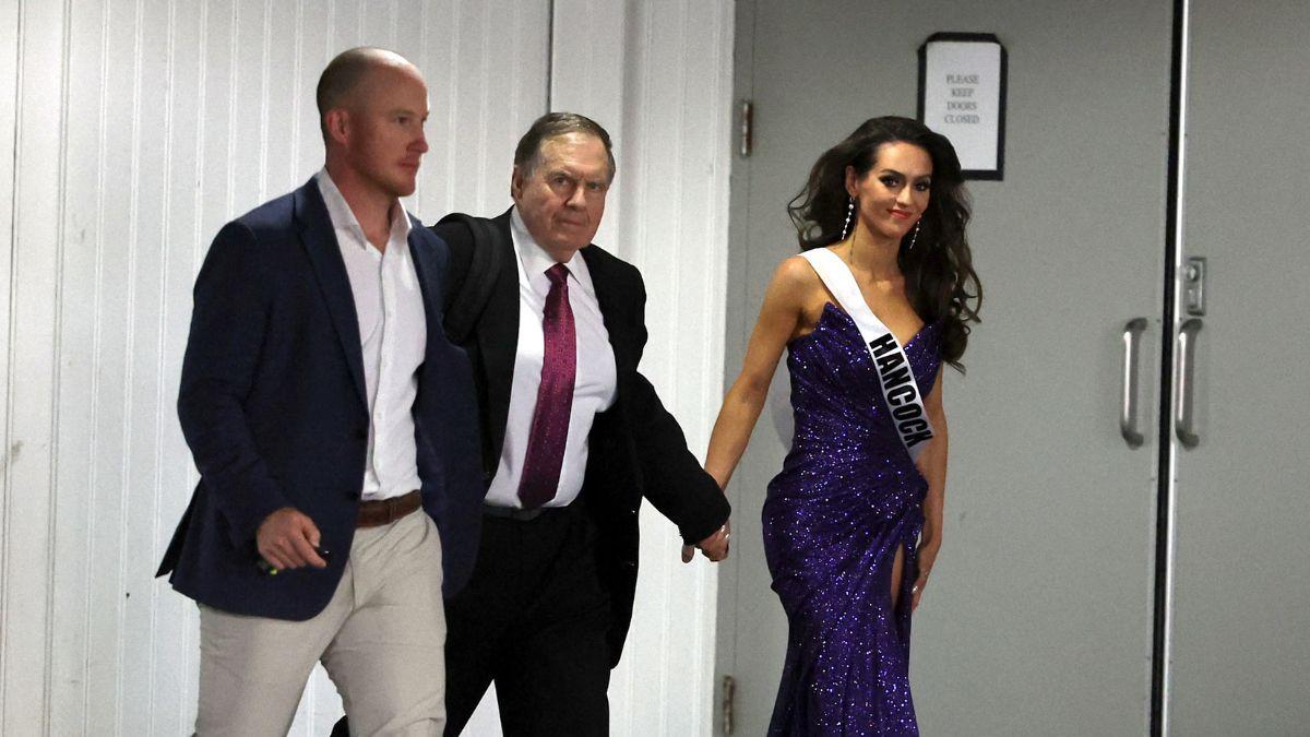 Image of Bill Belichick supported her from the sidelines once again.