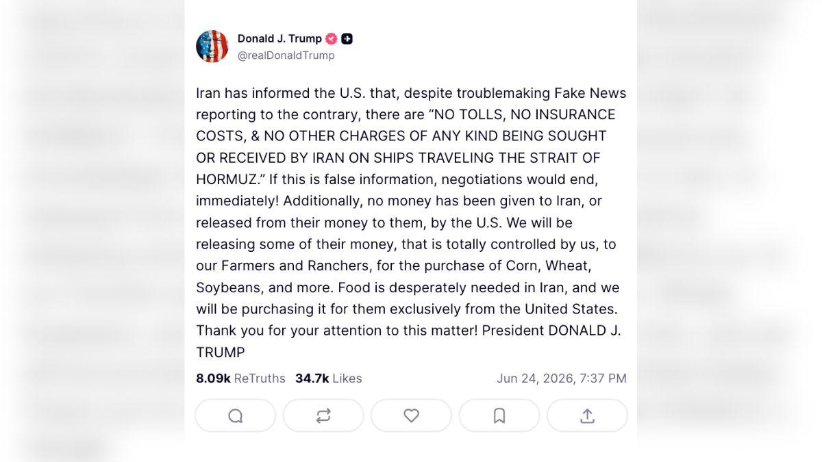 Image of He shared his statement in a Truth Social Post.