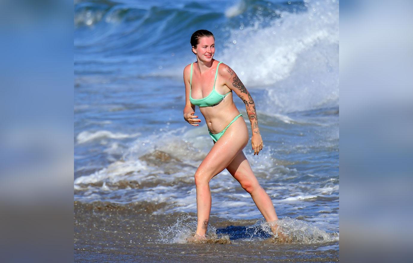 Ireland Baldwin looks stunning in a bikini while out with friends on the beach in Malibu. 11 Jul 2020